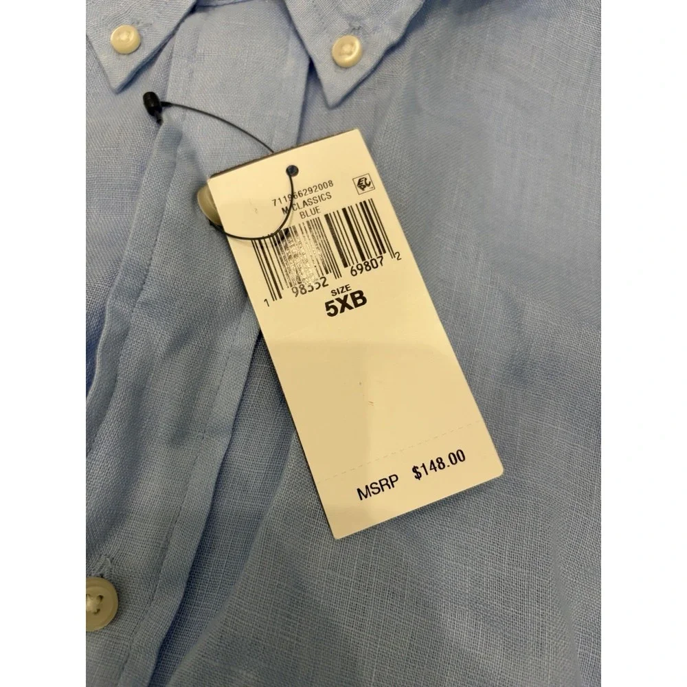 Polo Ralph Lauren Long Sleeve Classic Fit Linen Shirt  5XB Blue NWT